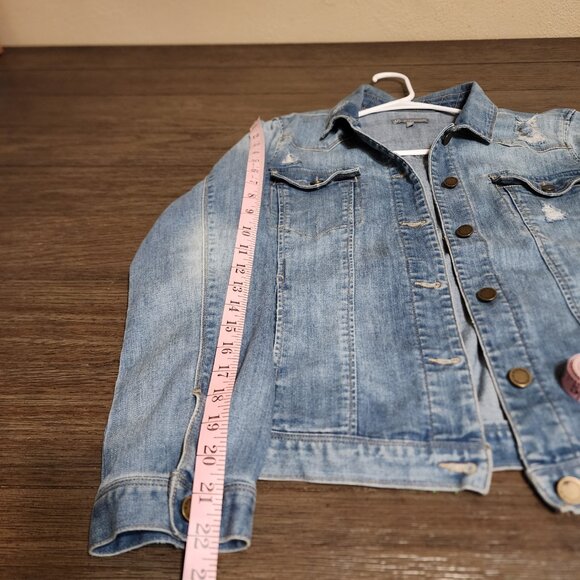 Wit & Wisdom Western Denim Trucker Jacket NWOT Blue Med - Picture 6 of 10